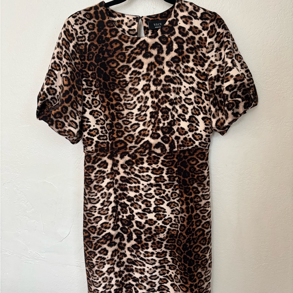 VICI Leopard Mini Dress Size Medium - Picture 3 of 8
